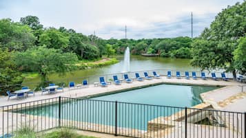 Indoor pool, outdoor pool, open 6 AM to midnight, sun loungers