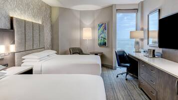 Premium bedding, down comforters, pillowtop beds, in-room safe