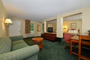 Suite, 2 Double Beds, Non Smoking | Desk, blackout drapes, iron/ironing board, free WiFi
