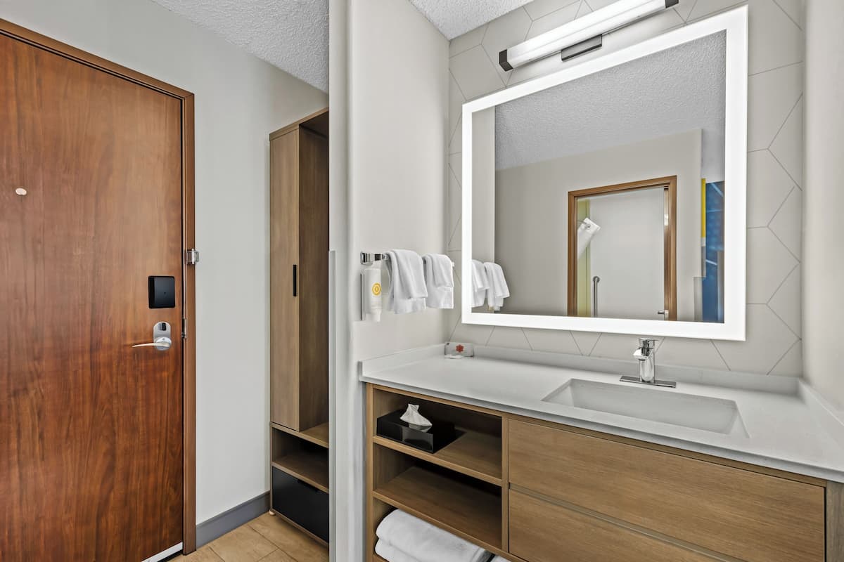 free toiletries, hair dryer, towels, soap