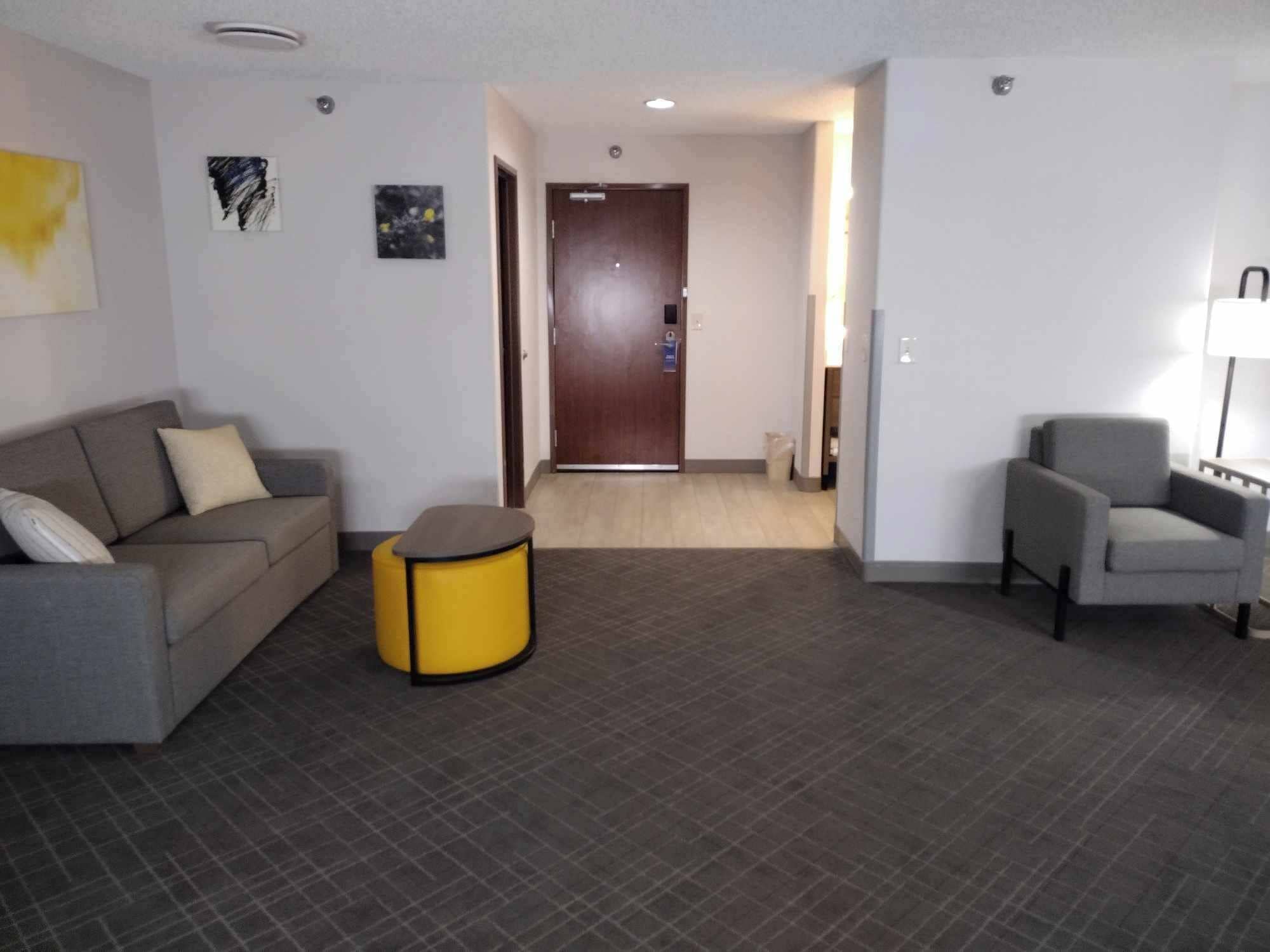 suite, 1 king bed, non smoking | living area | 43-inch lcd tv with satellite channels, tv