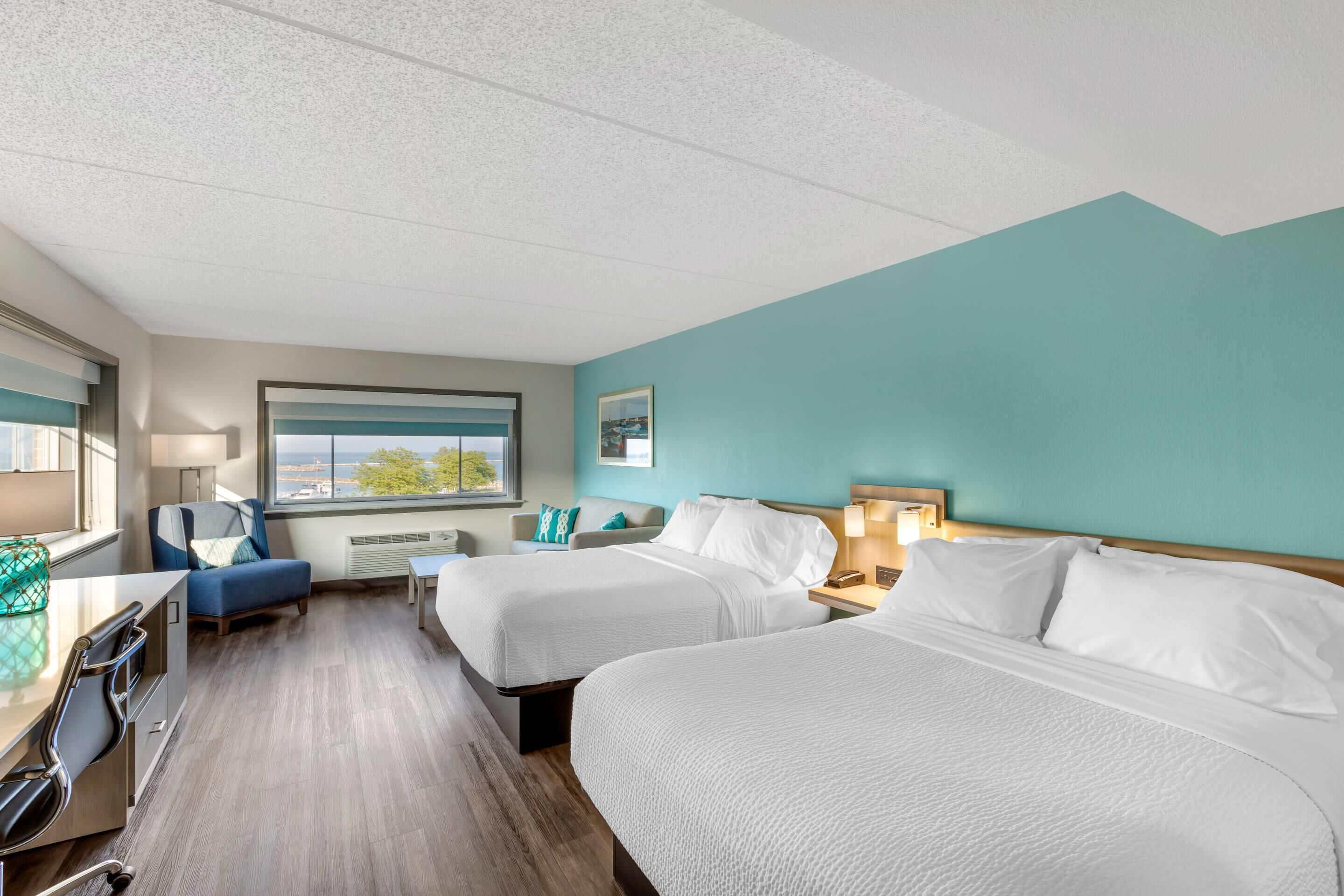 Literie de qualité, lit avec matelas à plateau-coussin, décor unique