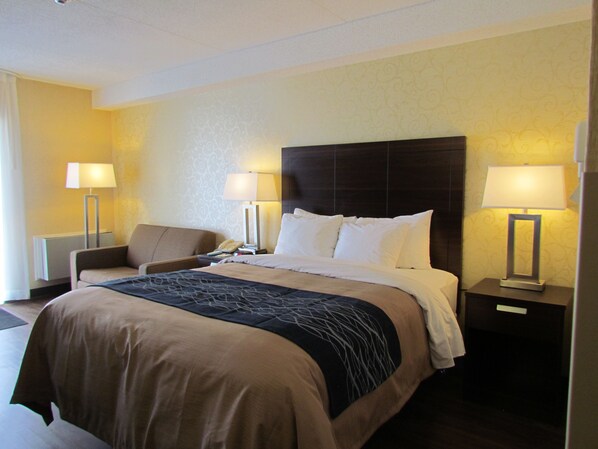 Premium bedding, pillow-top beds, desk, blackout curtains