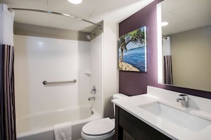 Bañera con ducha, artículos de tocador gratuitos, secador de pelo
