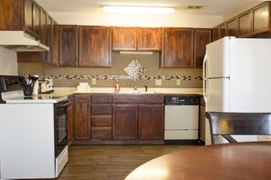 Fridge, microwave, coffee/tea maker