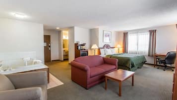 In-room safe, desk, laptop workspace, blackout curtains