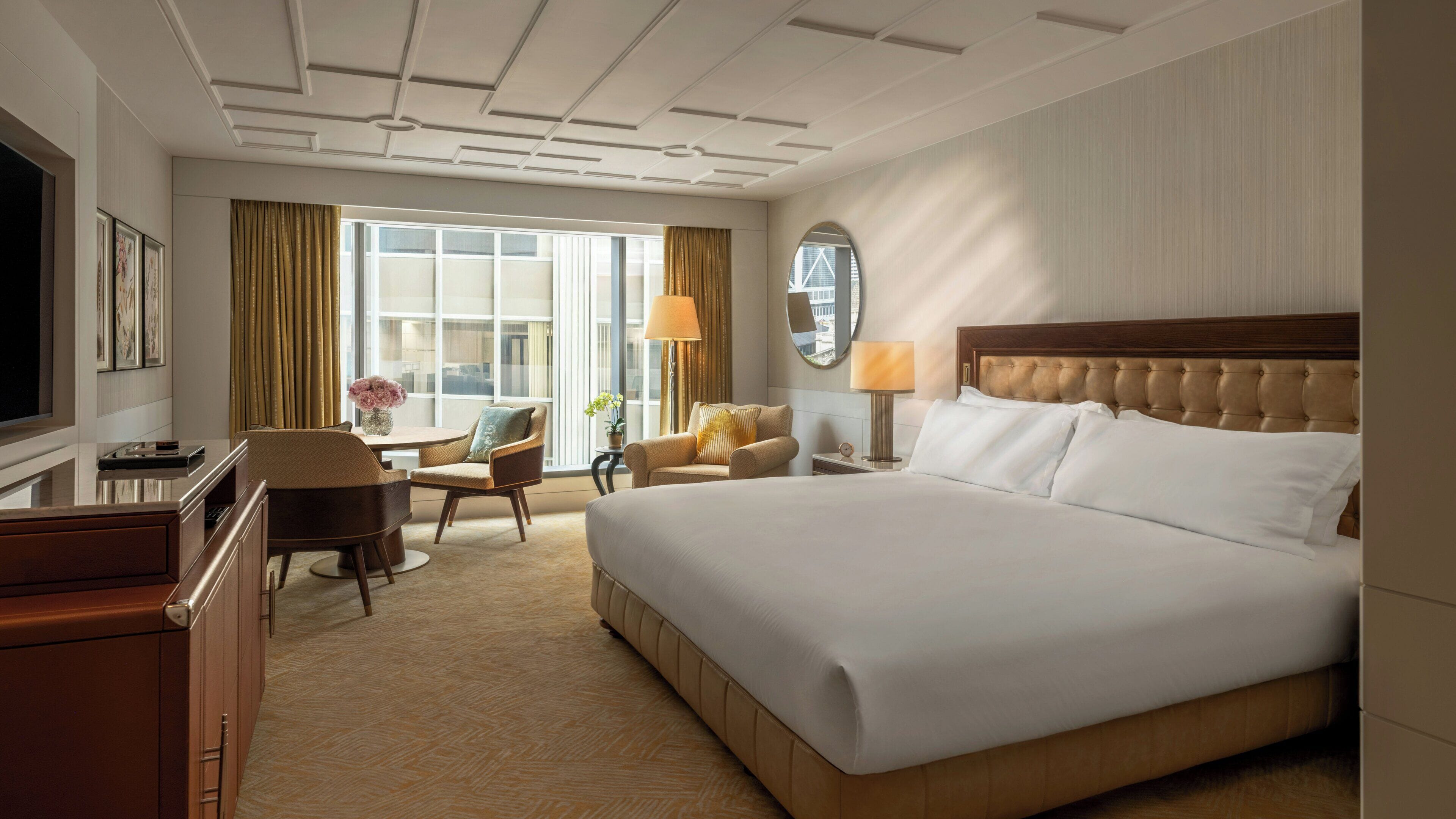 Hypo-allergenic bedding, minibar, in-room safe, desk