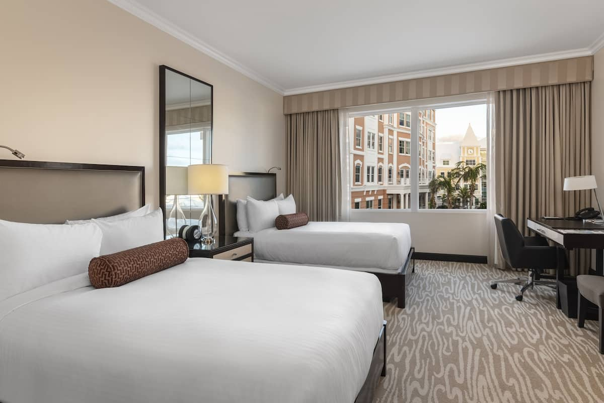 Fairmont, Double Room, 2 Double Beds, City View | Premium bedding, in-room safe, desk, iron/ironing board