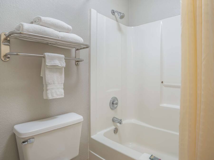 A bathroom with a toilet, a bathtub, and a shower.
