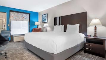 Pillowtop beds, desk, laptop workspace, iron/ironing board