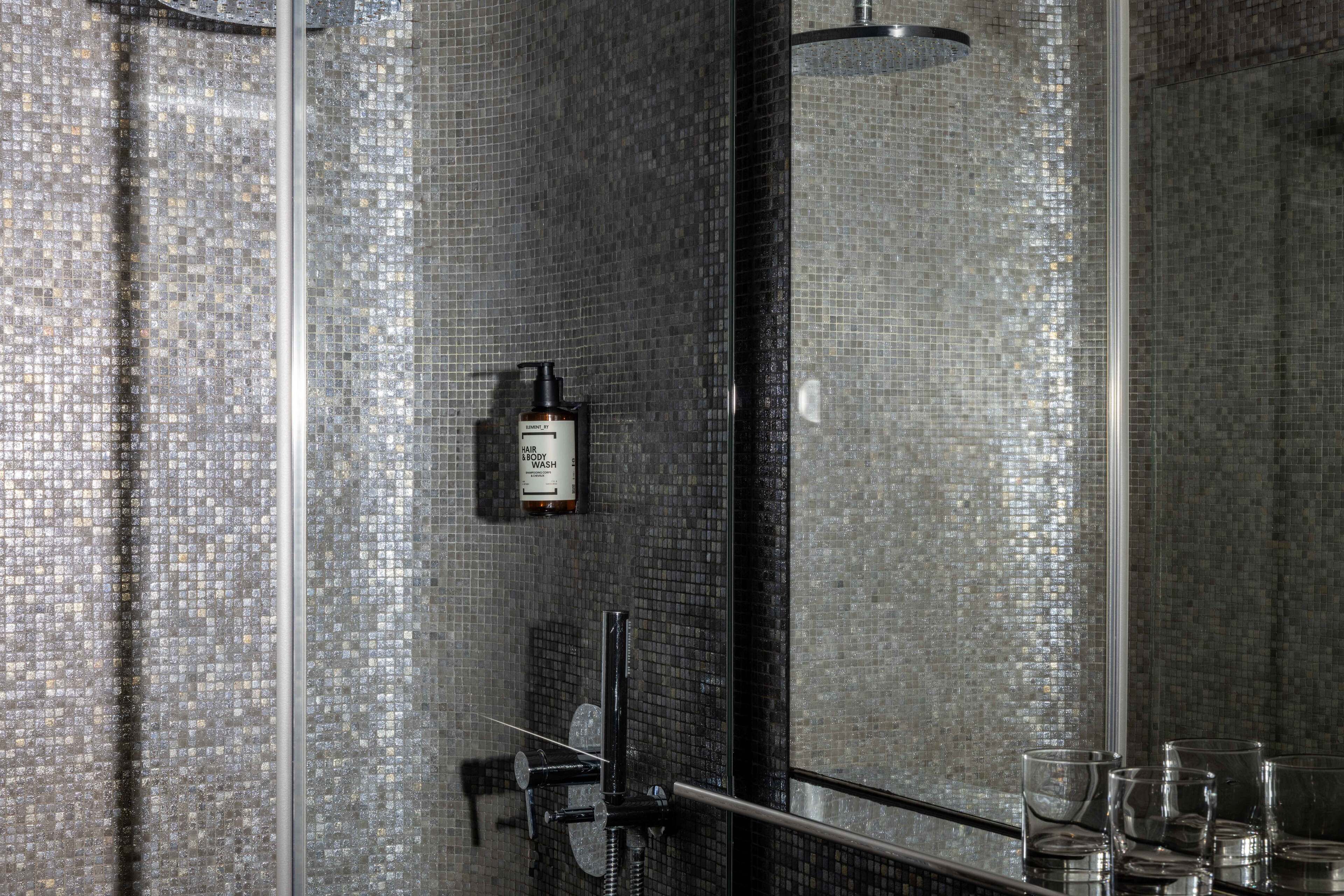 twin room | bathroom | shower, free toiletries, hair dryer, towels