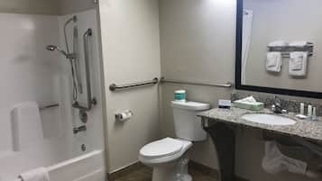 Standard Room, 1 King Bed, Accessible, Non Smoking (Accessible Tub) | Bathroom sink