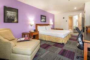 Memory-foam beds, in-room safe, desk, blackout curtains