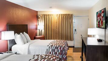 Deluxe Room, 2 Double Beds, Non Smoking | Desk, iron/ironing board, free cots/infant beds, free WiFi