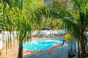 Seasonal outdoor pool, a heated pool