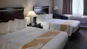 Standard Room, 2 Queen Beds, Non Smoking | Desk, blackout curtains, iron/ironing board, free cots/infant beds
