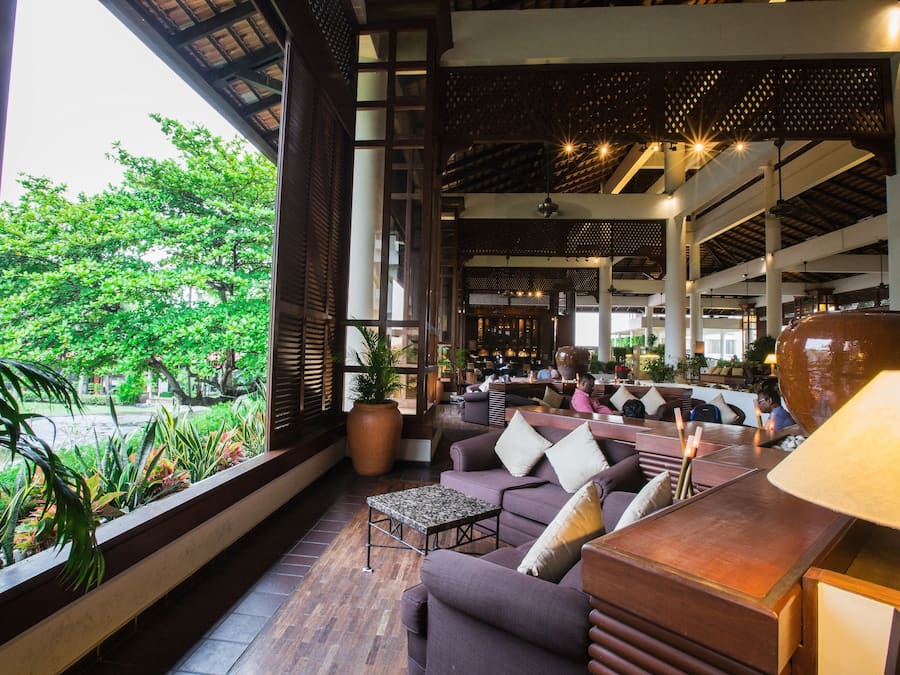 Lobby lounge, pool views