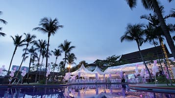 Outdoor banquet area