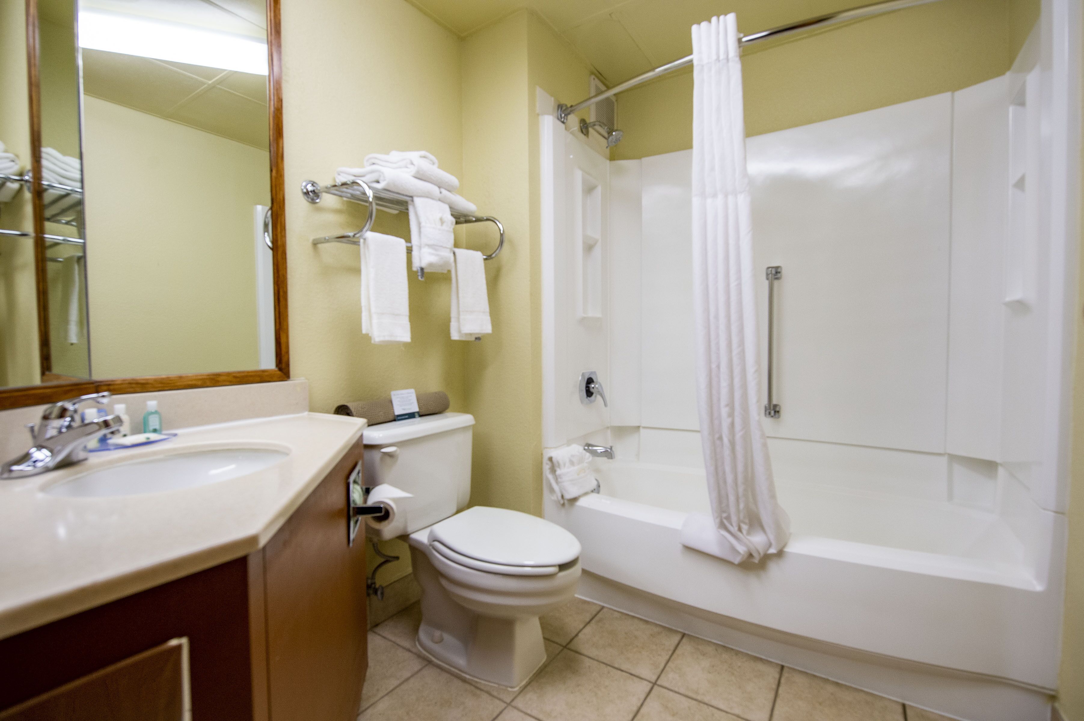 standard room, 1 king bed, non smoking | bathroom | combined shower/bathtub, free toiletries, hair dryer, towels