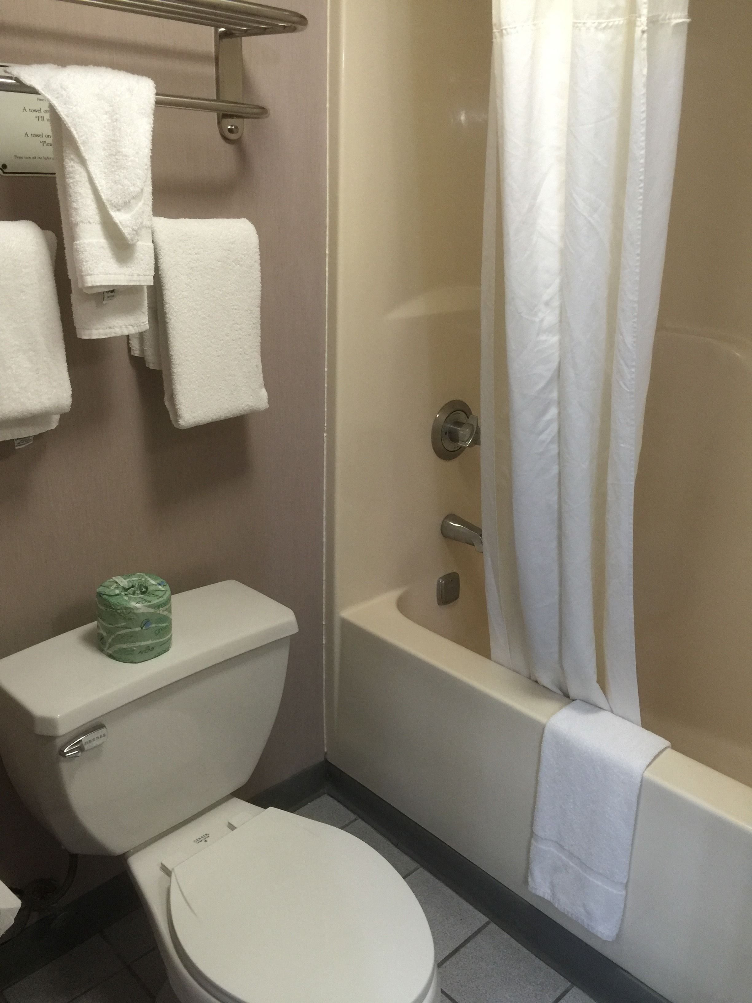 Combined shower/bathtub, deep-soaking bathtub, eco-friendly toiletries
