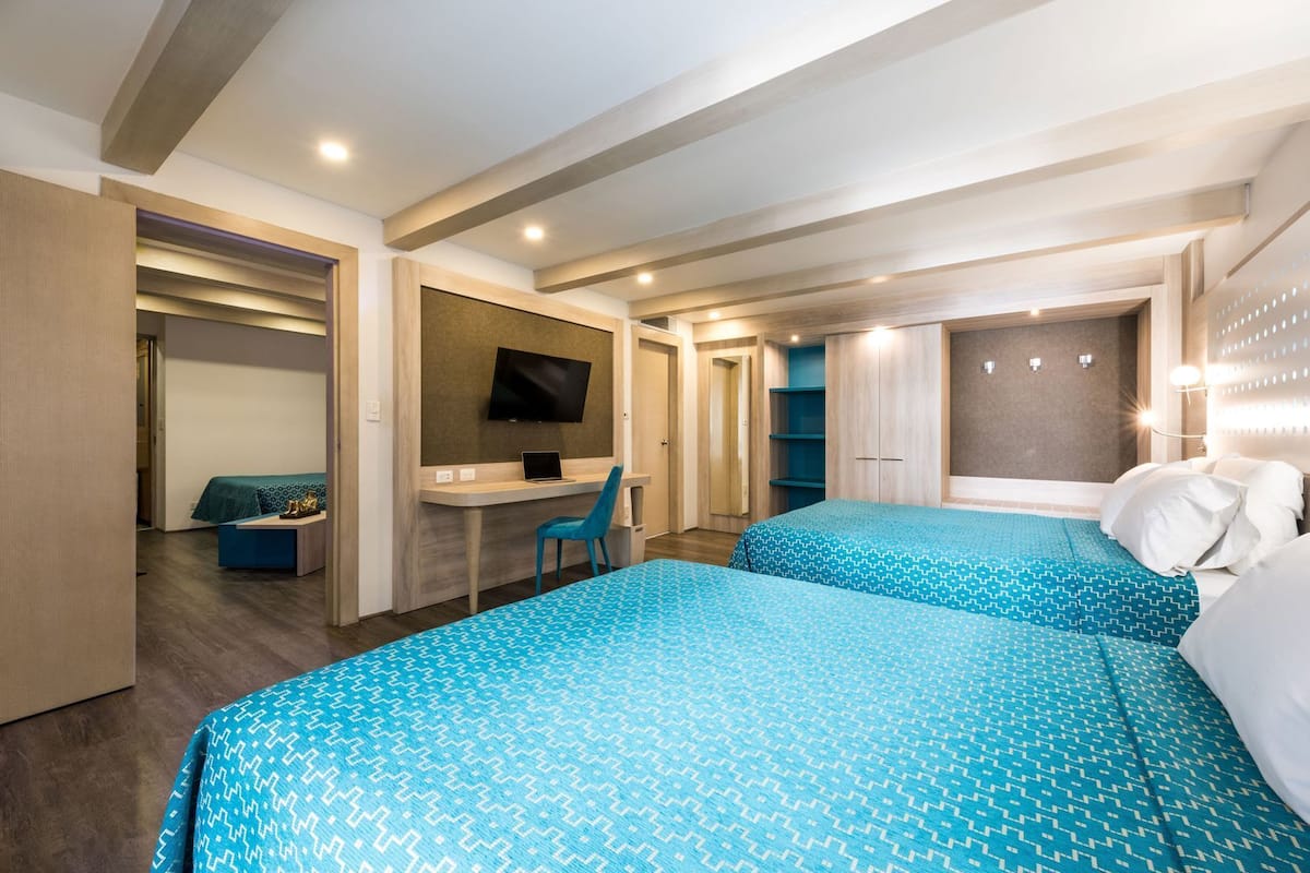 In-room safe, desk, laptop workspace, blackout curtains