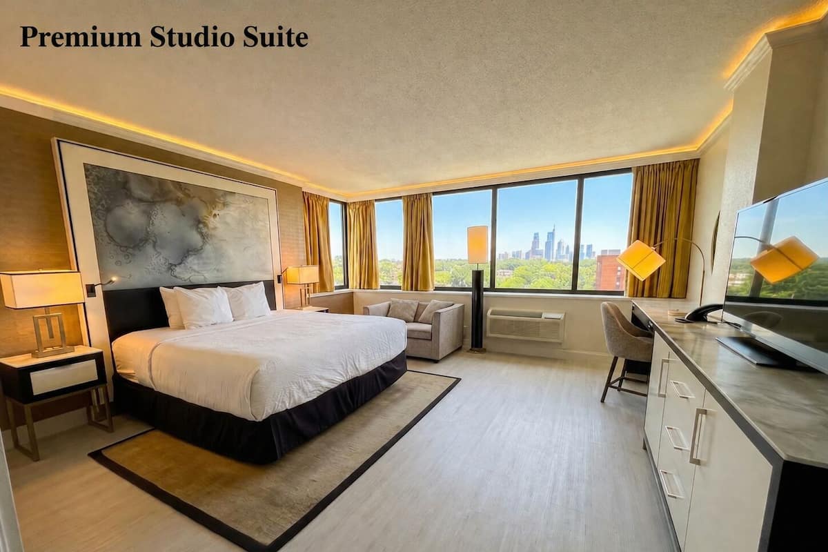 Suite estudio Premium | Ropa de cama de alta calidad y escritorio