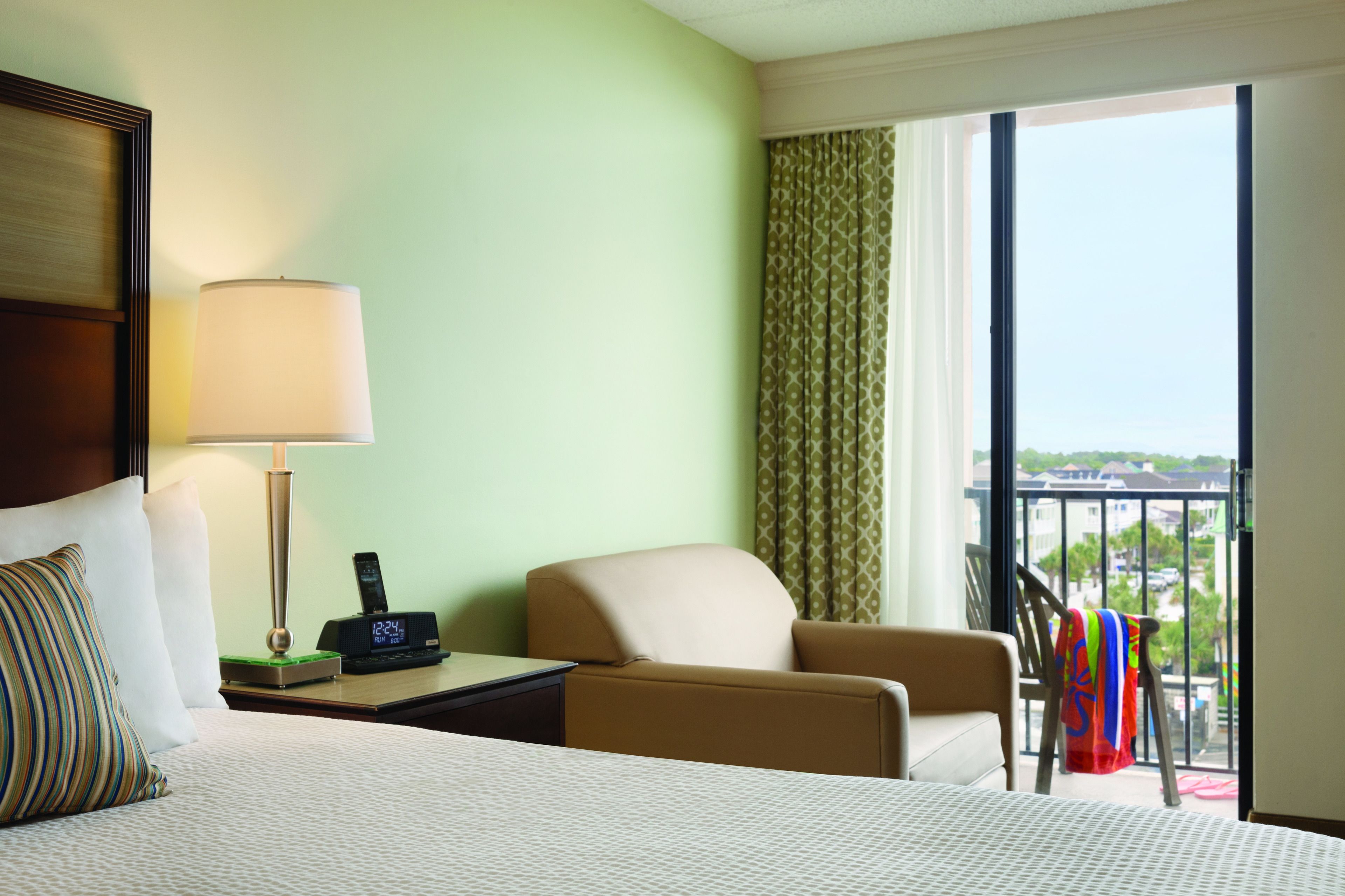 king ocean view with balcony | in-room safe, desk, laptop workspace, blackout curtains