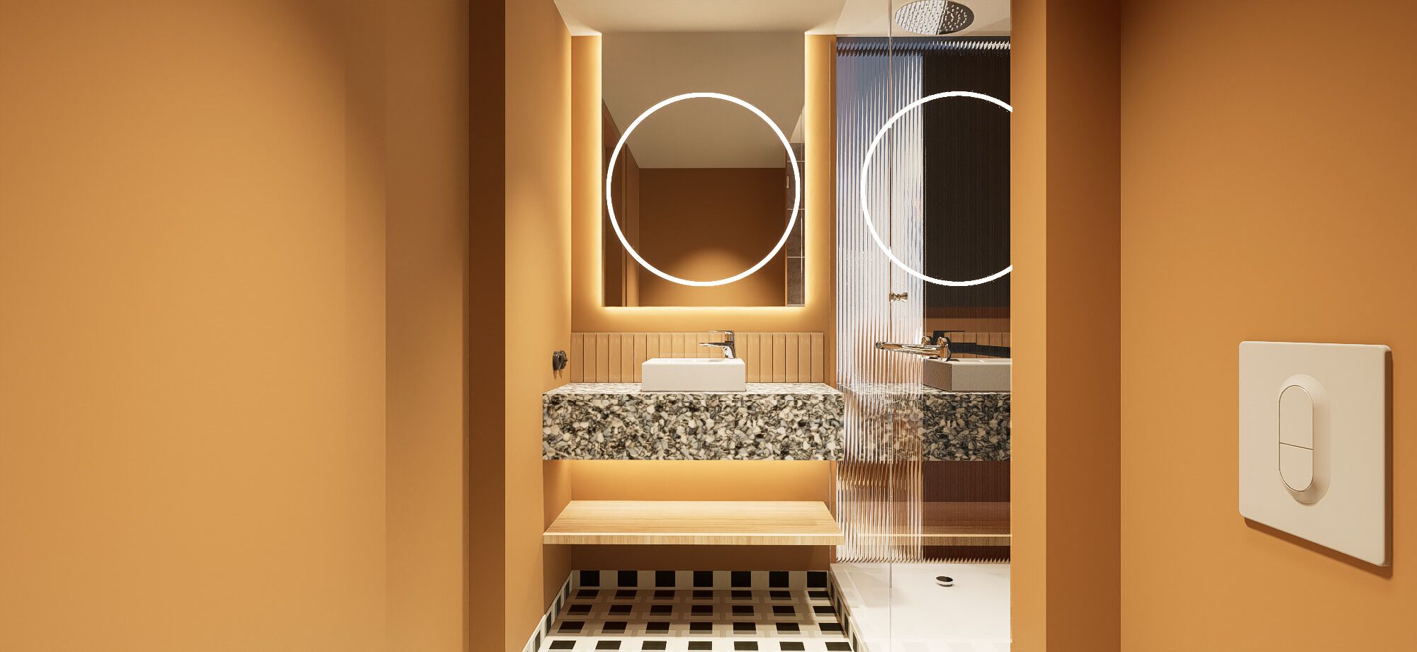 privilege, double room, 1 double bed | bathroom | rainfall showerhead, designer toiletries, hair dryer, towels