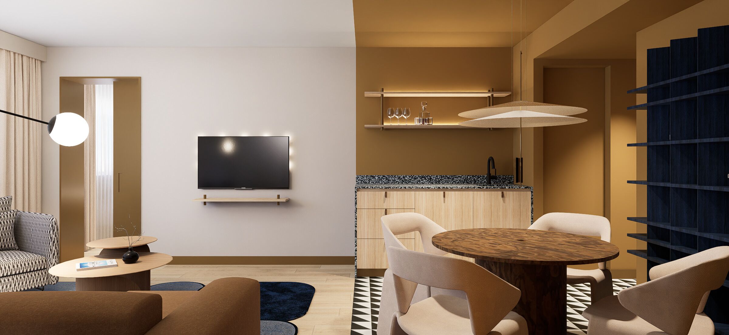 suite, 1 double bed (separate lounge area) | living area | 32-inch lcd tv with satellite channels, tv