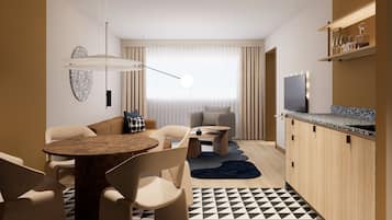 Suite, 1 Double Bed (Separate Lounge Area) | 1 bedroom, in-room safe, desk, laptop workspace