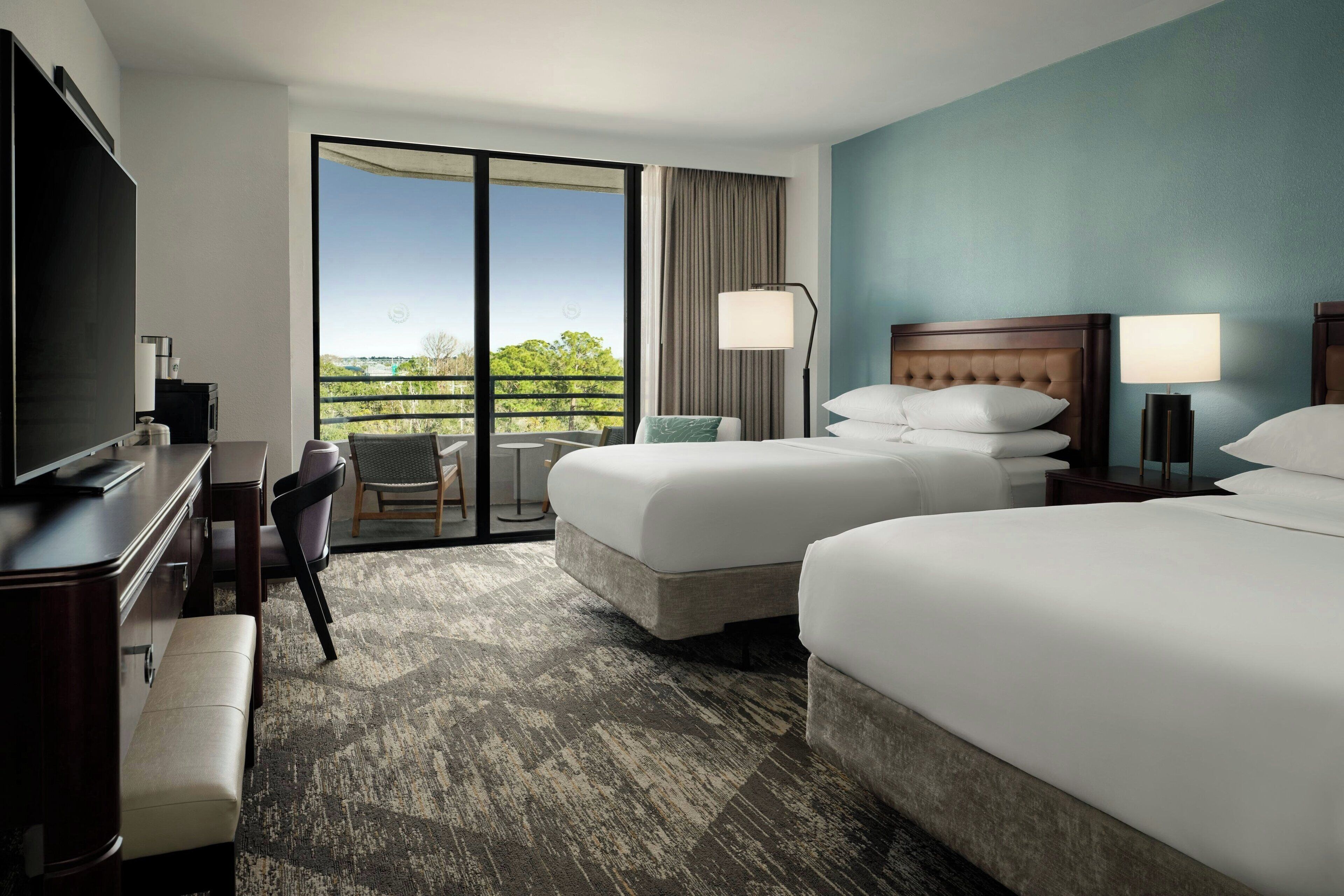 Premium bedding, pillow-top beds, in-room safe, desk