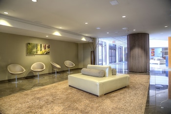 Sitting area in hotel lobby at Hyatt Palm Springs