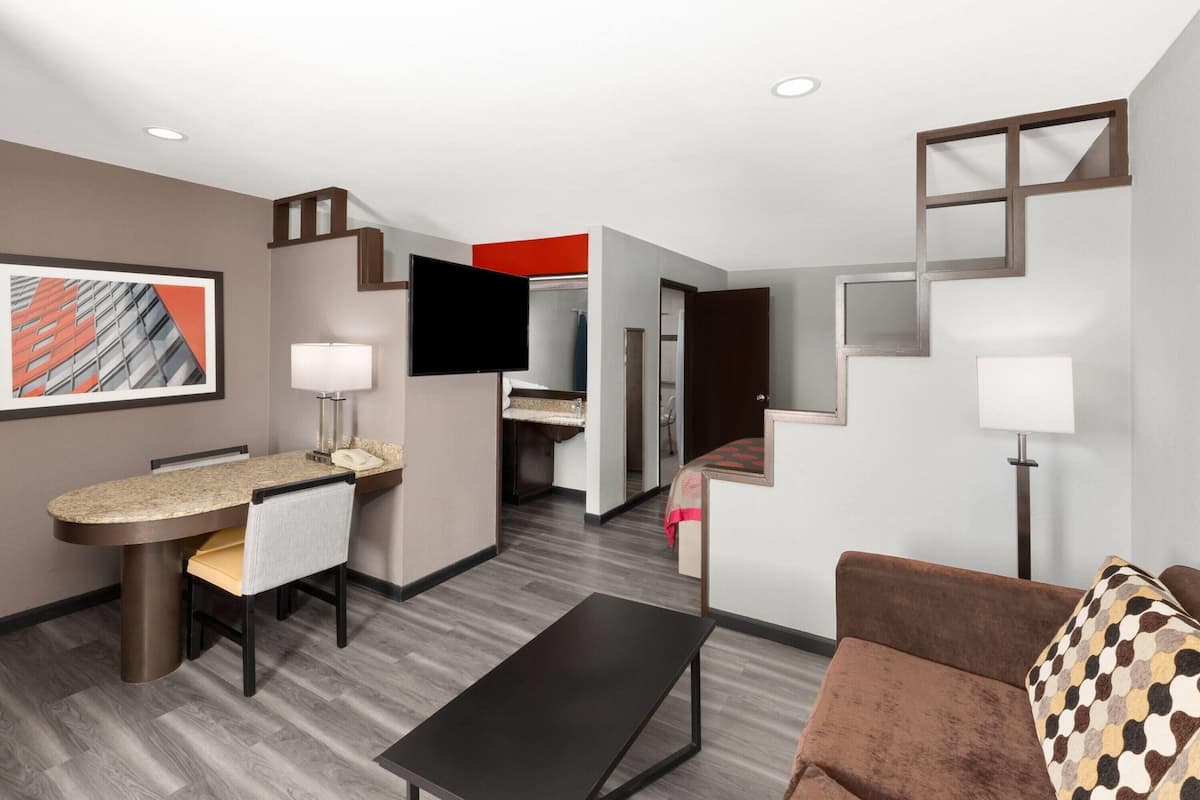 Room, 2 Double Beds, Accessible (Roll-In Shower) | Desk, laptop workspace, iron/ironing board, free cribs/infant beds