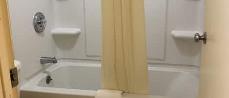 Eco-friendly toiletries, hair dryer, towels