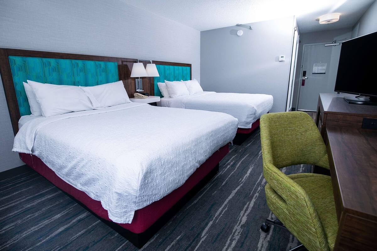 Blackout drapes, iron/ironing board, high-speed internet, alarm clocks