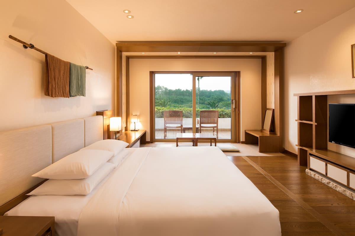 Premium bedding, down comforters, minibar, in-room safe