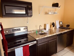 Fridge, microwave, coffee/tea maker