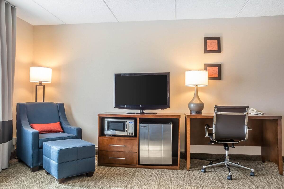 suite, 1 king bed with sofa bed, accessible, non smoking (upgrade) | desk, laptop workspace, iron/ironing board, free wifi