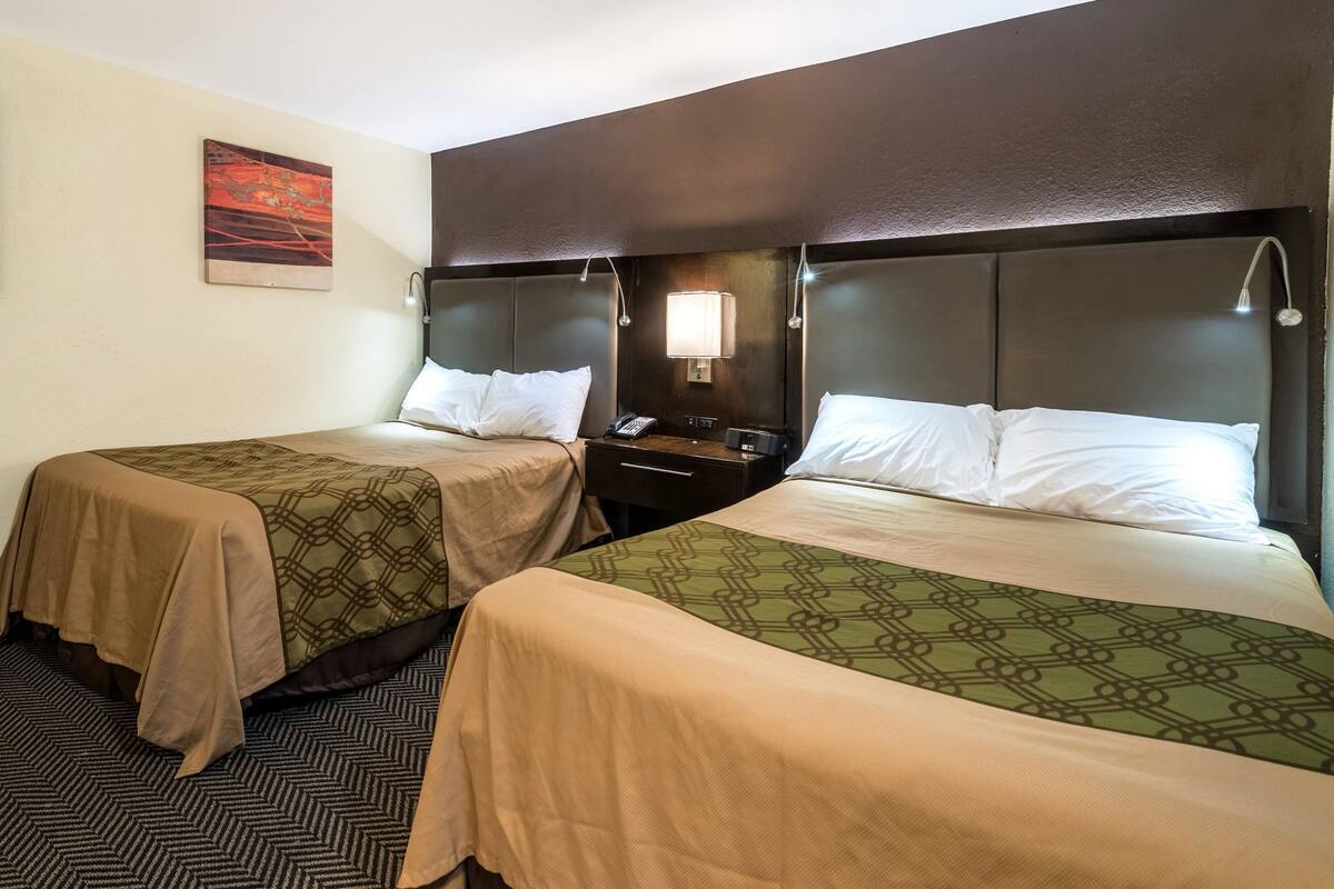 Standard Room, 2 Double Beds, Non Smoking | Desk, blackout drapes, iron/ironing board, WiFi (free)