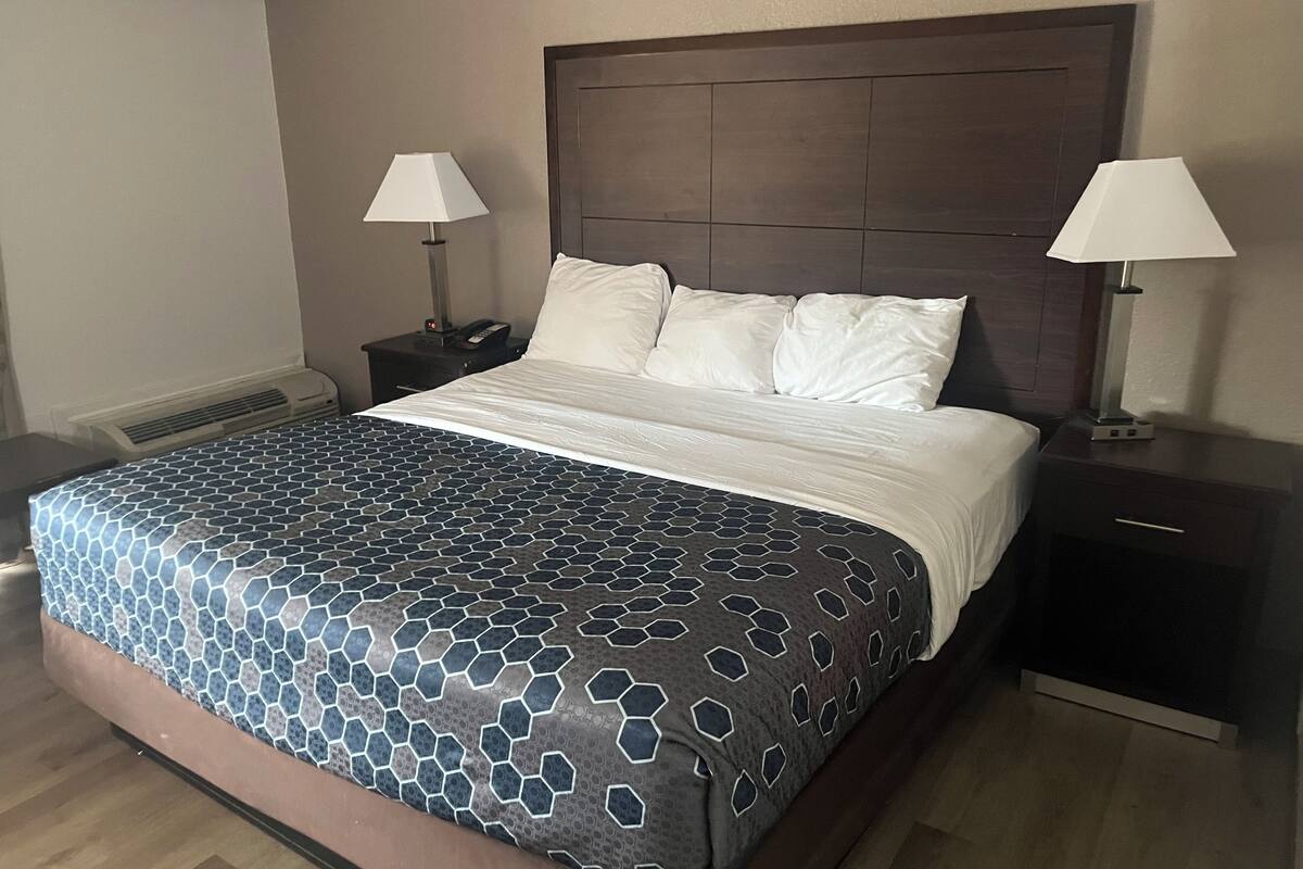 Deluxe Room, 1 King Bed, Non Smoking | Down comforters, desk, blackout drapes, iron/ironing board
