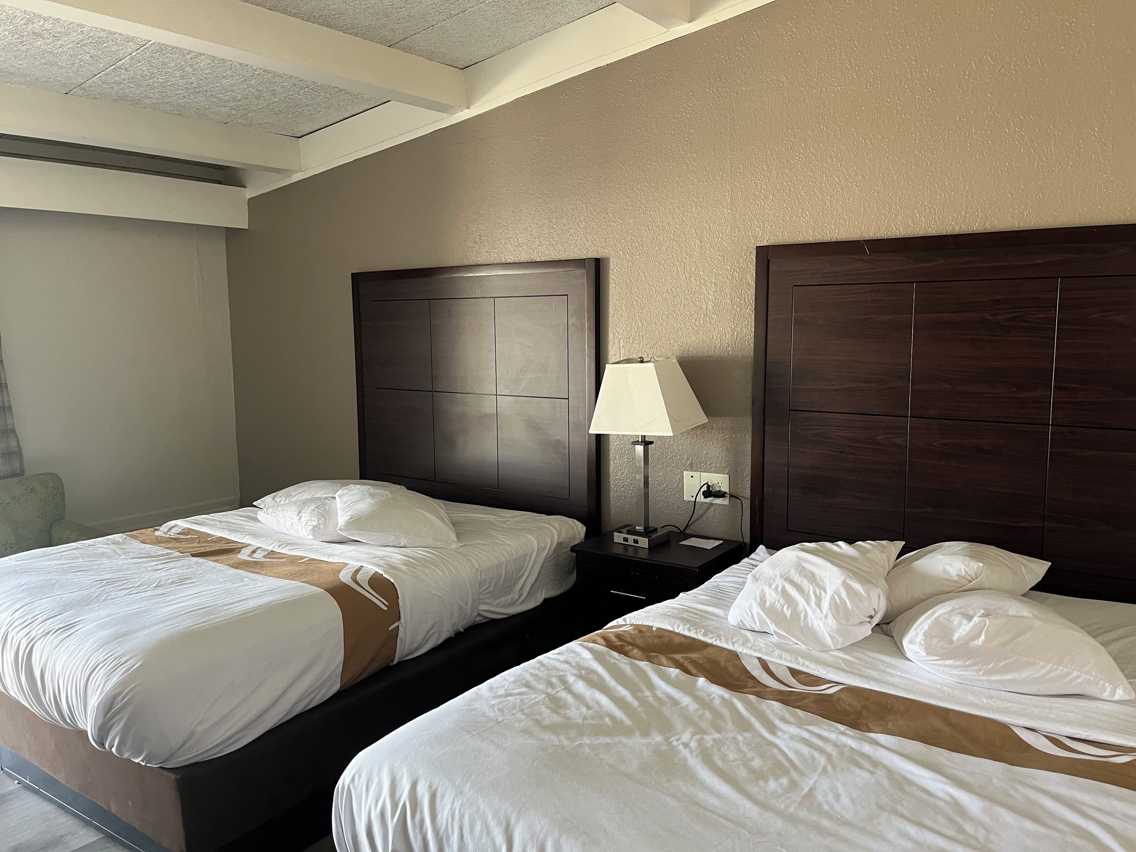 Deluxe Room, 2 Queen Beds, Non Smoking | Down comforters, desk, blackout drapes, iron/ironing board