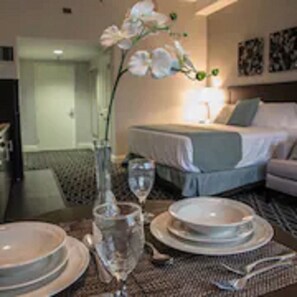 In-room safe, desk, iron/ironing board, free cribs/infant beds