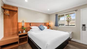 Pillow-top beds, desk, blackout curtains, free cots/infant beds