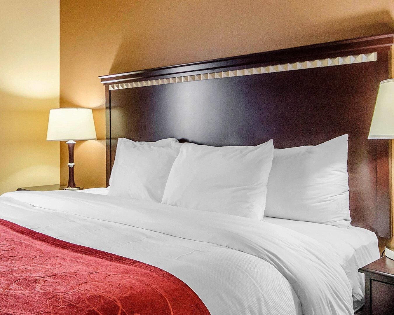 套房, 1 张特大床和 1 张沙发床, 无障碍, 无烟房 | 高档床上用品、办公桌、笔记本电脑工作区、熨斗/熨衣板