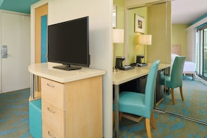 In-room safe, desk, laptop workspace, blackout drapes