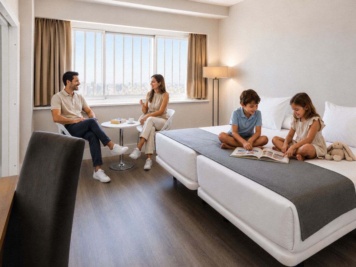 Camera familiare | Minibar, una cassaforte in camera, una scrivania, tende oscuranti
