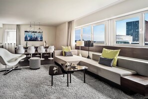 Suite, 1 Bedroom (View) | Living room | Flat-screen TV, pay movies