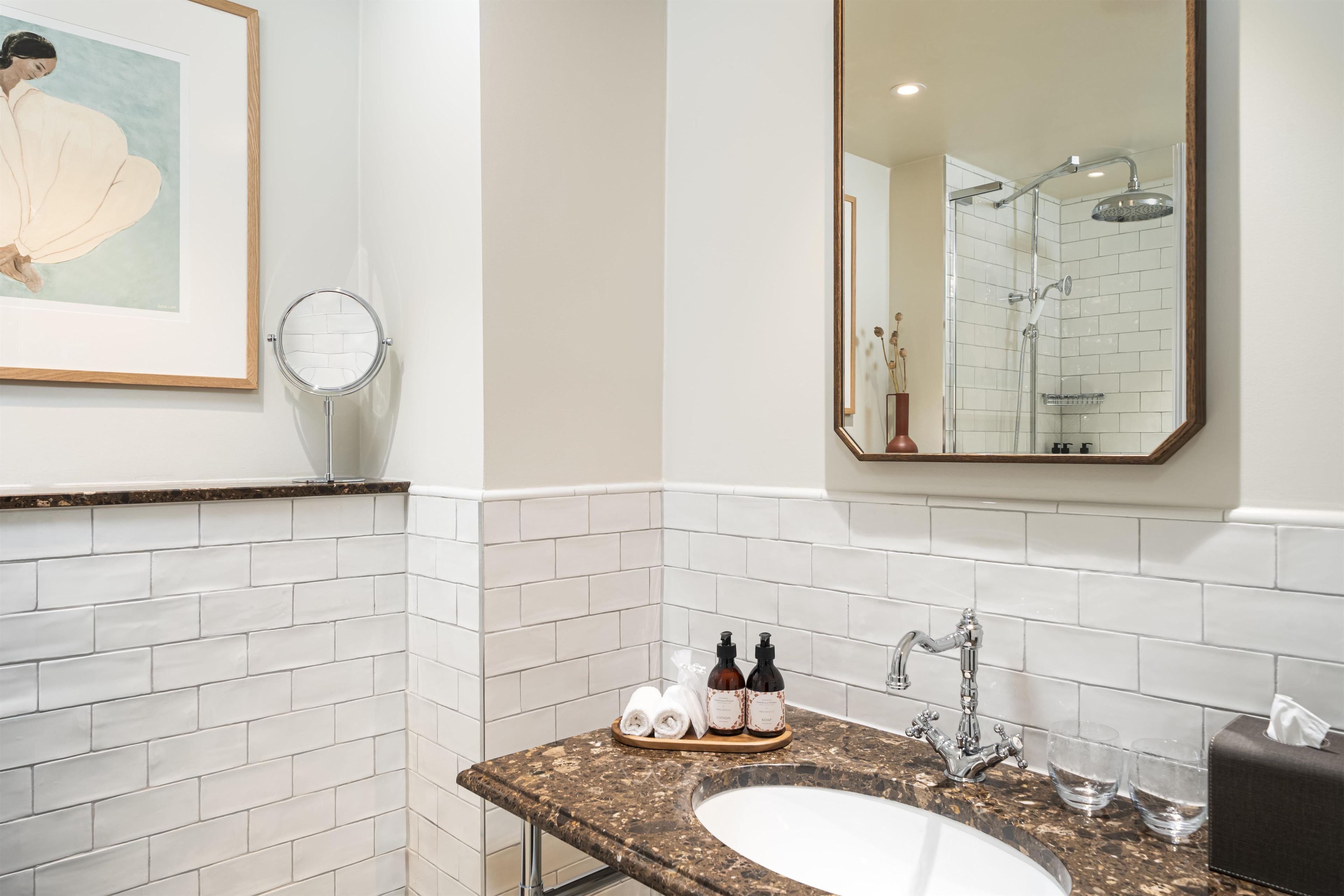Dusche, Regendusche, Designer-Toilettenartikel, Haartrockner