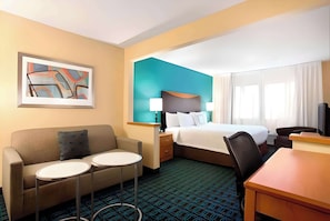 Suite, 1 King Bed with Sofa bed, Non Smoking | Premium bedding, desk, blackout drapes, iron/ironing board