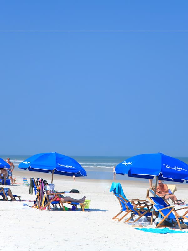 On the beach, white sand